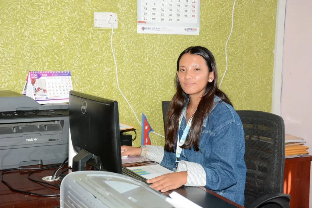 Documentation desk at the HReasy Nepal office in Kathmandu
