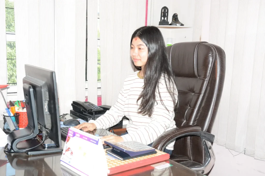 Manager's desk at the HReasy Nepal office in Kathmandu